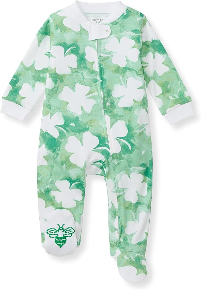 Burt's Bees Baby Boys Sleep and Play PJs, 100% Organic Cotton One-Piece Zip Front Romper Jumpsuit... | Amazon (US)