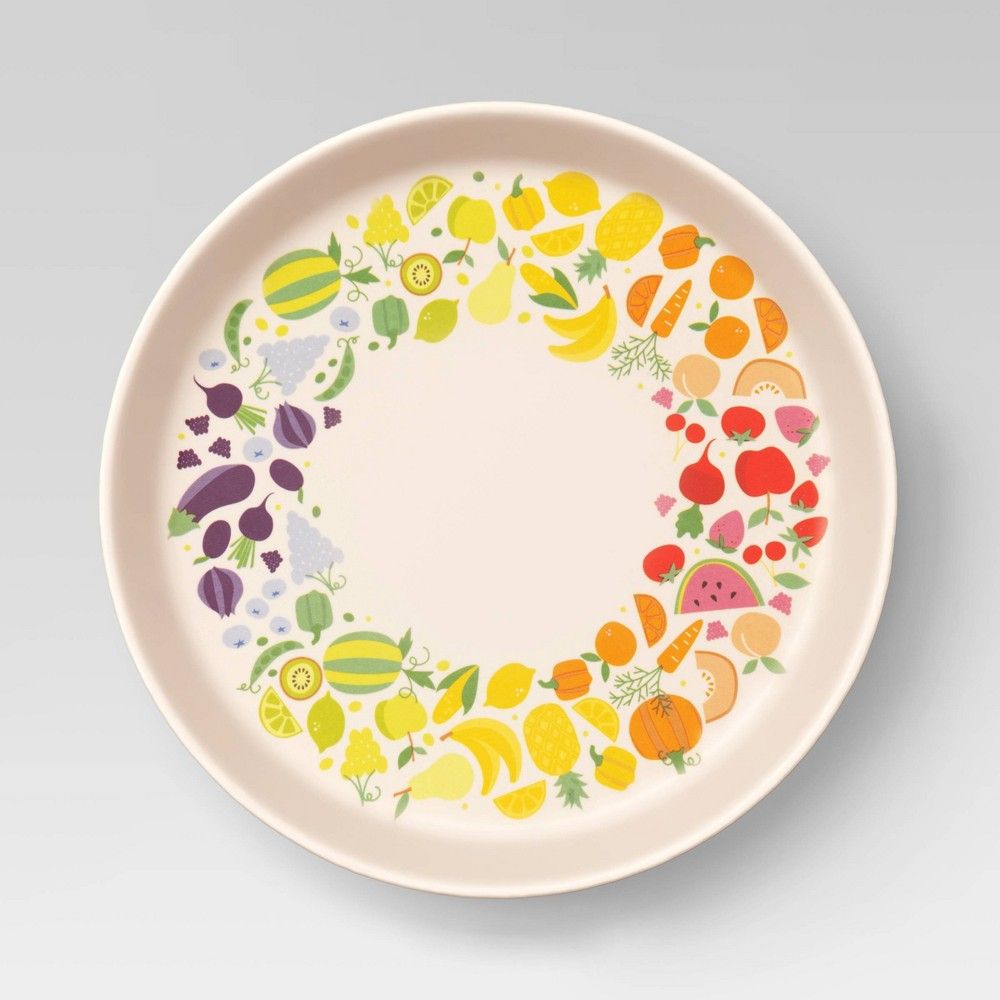 7.25"" Bamboo and Melamine Fruit Rainbow Kids Dinner Plate - Pillowfort | Target