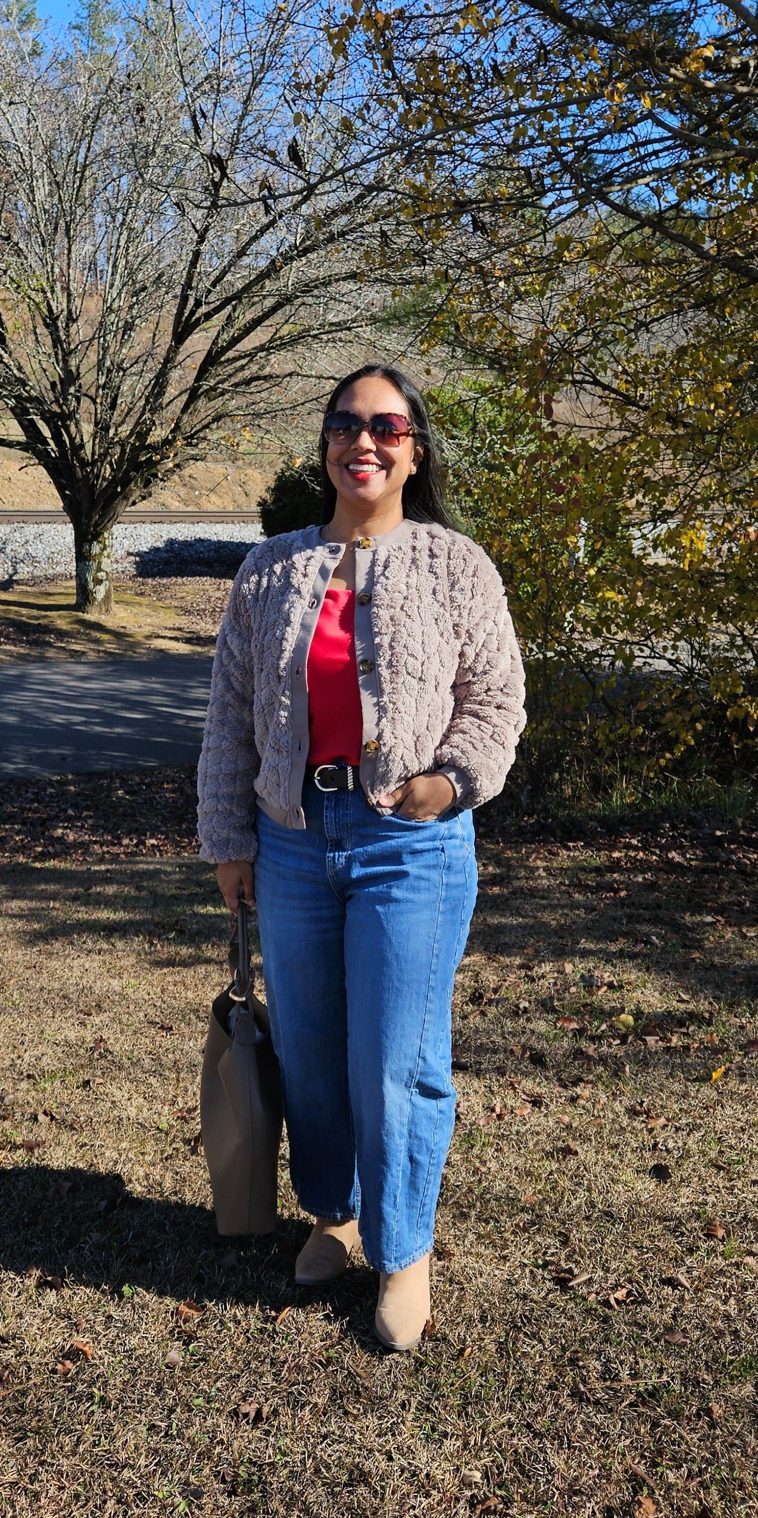 Cardigan- size medium; red draped tank - size medium 

#LTKGiftGuide #LTKHoliday #LTKFindsUnder50