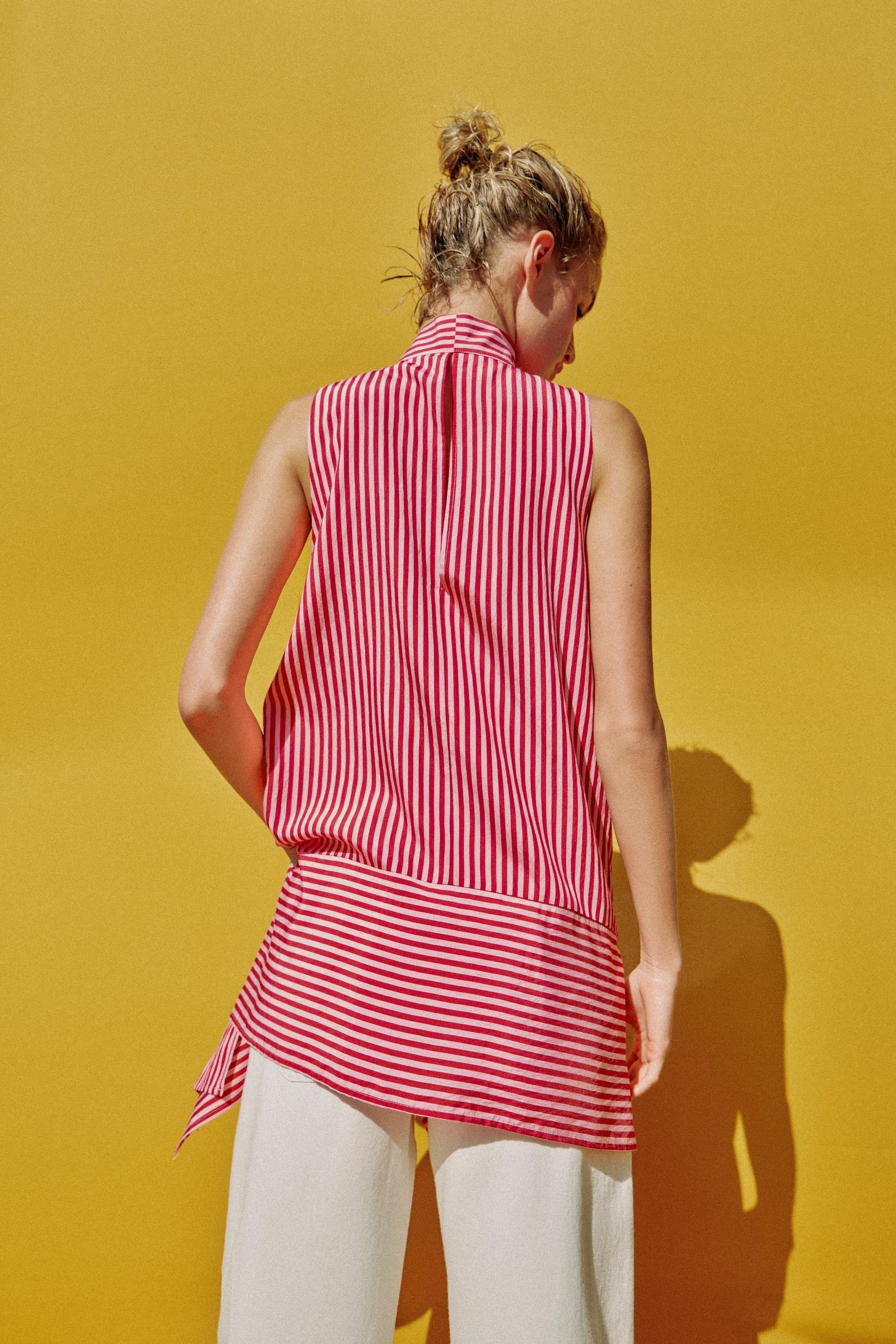 ASYMMETRIC STRIPED SHORT DRESS | Zara US