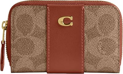 Coach, Women's, Essential Small Zip Around Card Case, Tan Caramel, One Size | Amazon (US)