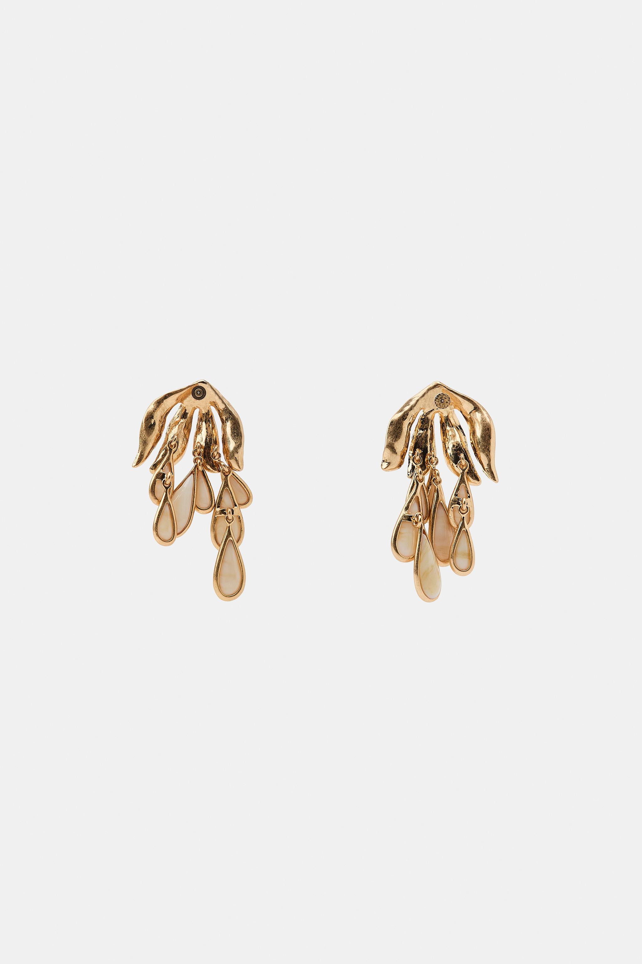 METALLIC TEARDROP EARRINGS | Zara US