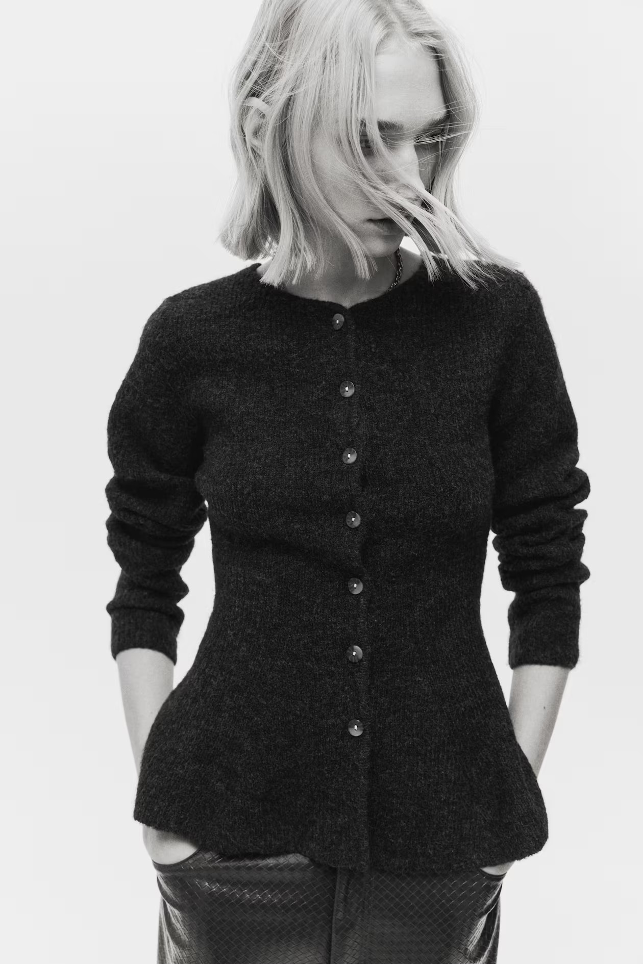 Rib-knit peplum cardigan | H&M (UK, MY, IN, SG, PH, TW, HK)