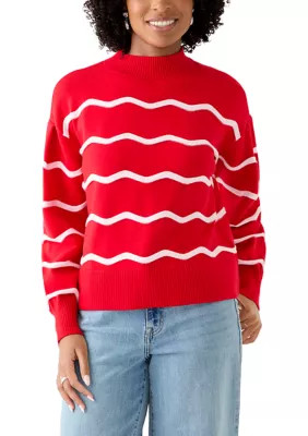 Women's Scallop Striped Sweater | Belk