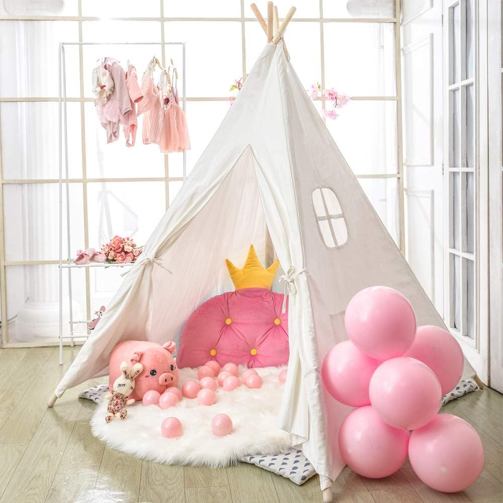 Wilhunter Kids Teepee Tent for Kids with Colored Flag & Feathers, Kids Play Tent Gift for Boys an... | Amazon (US)
