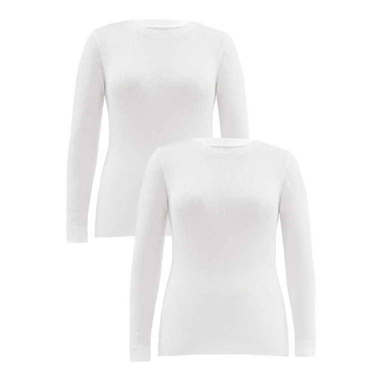 Fruit of the Loom Women's and Women's Plus Eversoft Waffle Thermal Top, 2-Pack | Walmart (US)