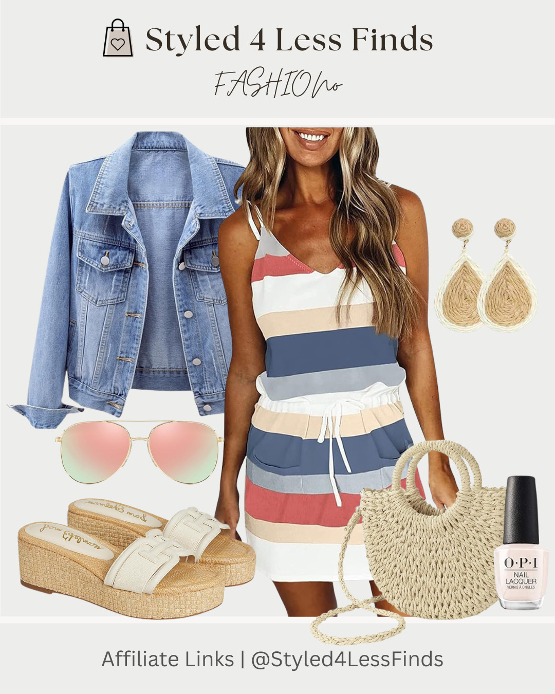 Easy, breezy outfits are my favorite this time of year 🤍 This striped dress is one of those throw-on-and-go pieces that still looks put together. Just add a classic denim jacket, comfy platform slides, and a straw bag for the perfect casual spring look.

Style Tip: When wearing a colorful striped dress, keep your accessories neutral (think cream, straw, or denim). It balances the look and lets the dress be the star while still feeling polished and effortless. 

 #LTKcanada #LTKdresses #LTKover50style