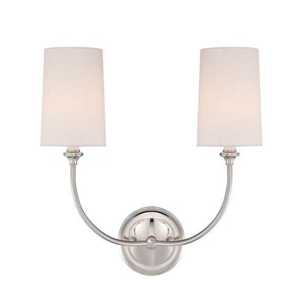 London Polished Nickel Two-Light Wall Sconce | Bellacor