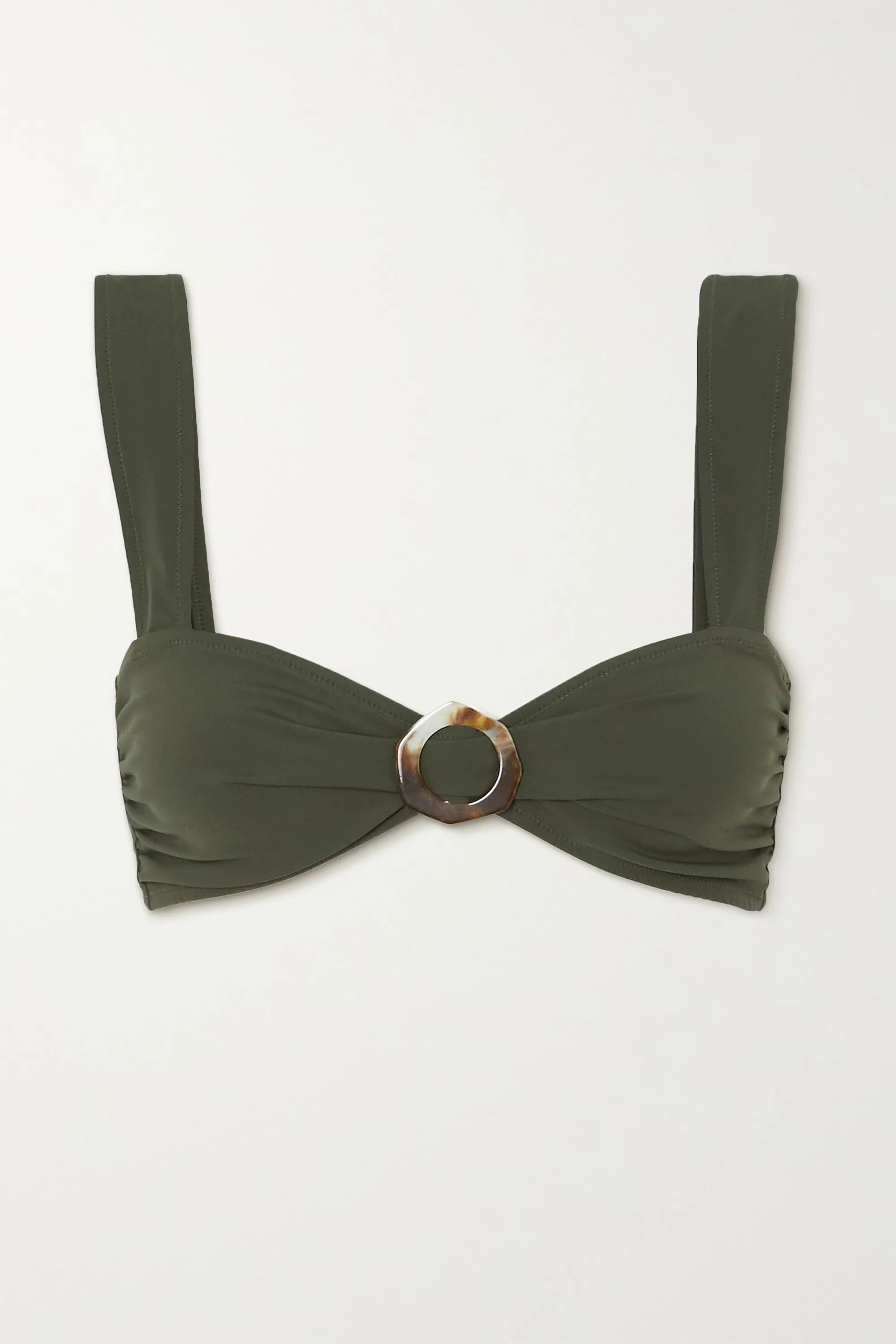 Army green + Space for Giants + NET SUSTAIN Papillon embellished bikini top  | Fisch | NET-A-PORT... | NET-A-PORTER (US)