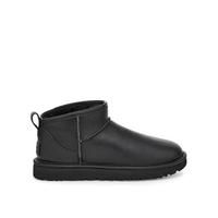 UGG Classic Ultra Mini Leather Ankle Boots - Black | Very (UK)