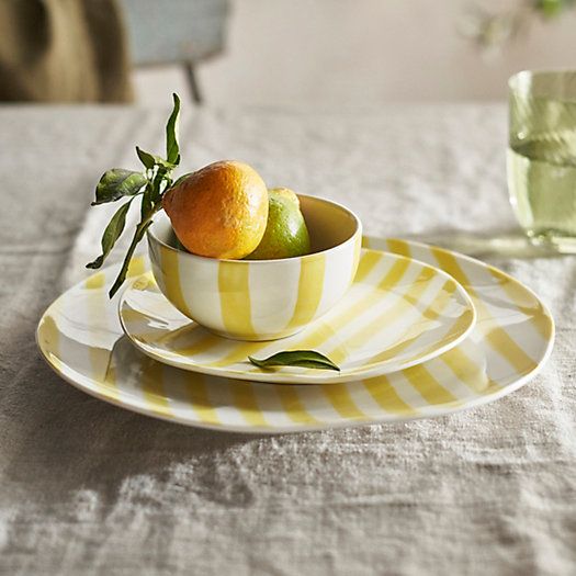 Striped Porcelain Dinner Plate | Terrain