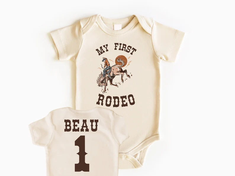 My First Rodeo Baby Bodysuit, Rodeo Birthday, Baby Bodysuit, First Birthday Outfit, Birthday Boy ... | Etsy (US)