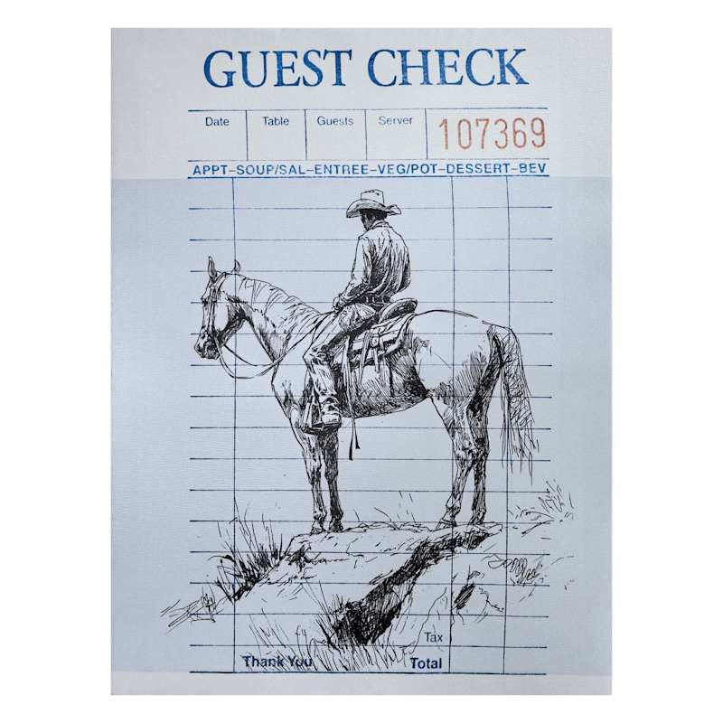 Cowboy Guest Check Canvas Wall Art, 12x16 | At Home