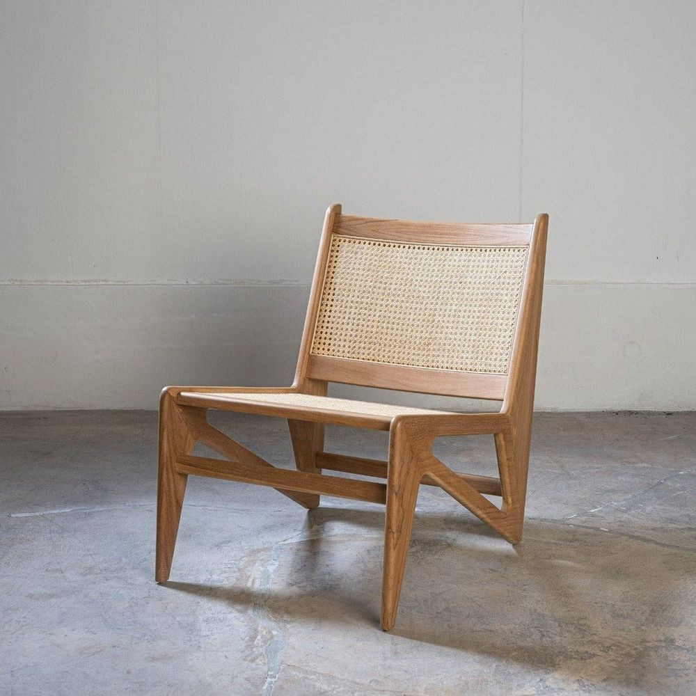 Hand Caned Jeanneret Kangaroo Lounge Chair Type 1 | France and Son