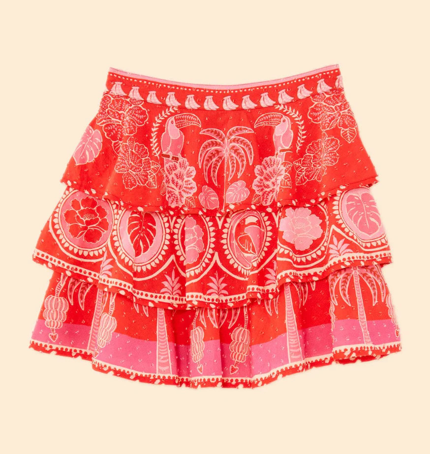 Farm Rio Red Summer Sunrise Mini Skirt | Minette