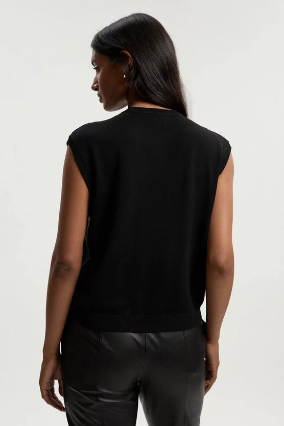 Viscose Blend Knit Top | Karen Millen US