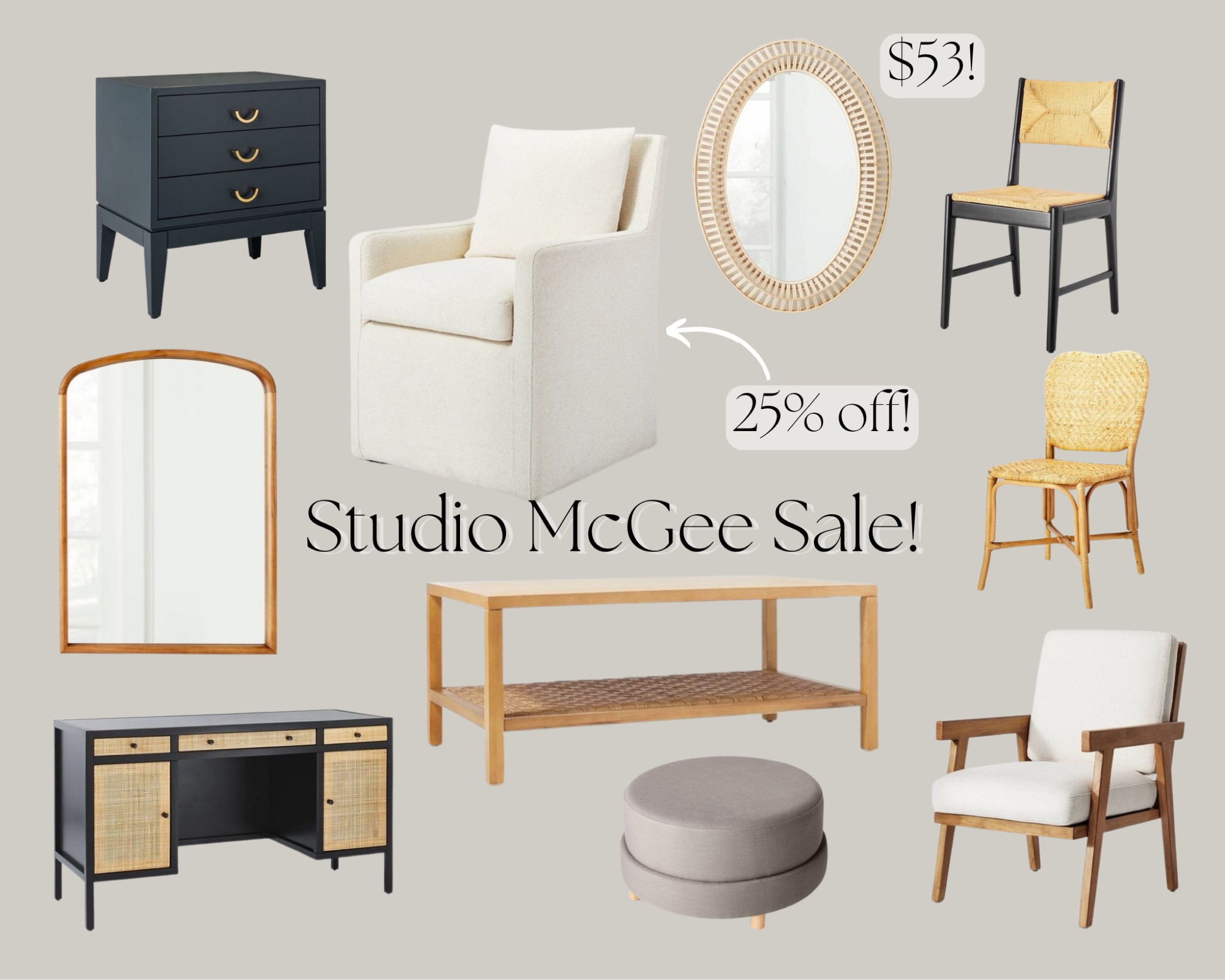 Studio McGee Furniture and Home Decor sale! Most of the furniture pictured is 25% off!
#studiomcgee #miror #accentchair #livingroomfurniture #livingroomdecor #desk #nightstand #bedroomfurniture #bedroomdecor #coffeetable #diningchairn#livingroom #livingroomdesign #homedecor #mcgeeinspired #furnitureideas


#LTKhome #LTKSale #LTKsalealert