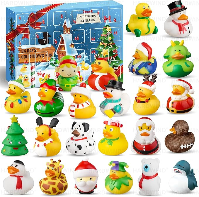 Advent Calendar 2024, Rubber Duck 24 Days of Countdown Christmas, Fun Duckie Bath Toys for Toddle... | Amazon (US)