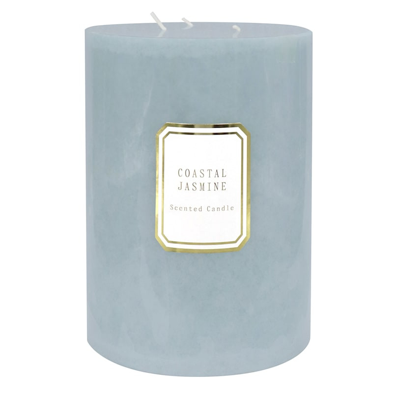 Coastal Jasmine Scented Pillar Candle, 6x8 | At Home