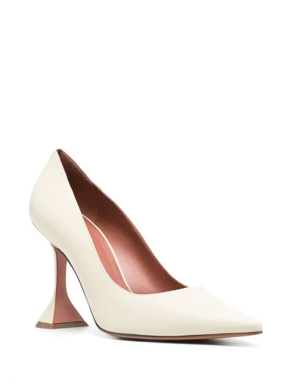 Amina Muaddi Ami 95mm Leather Pumps - Farfetch | Farfetch Global
