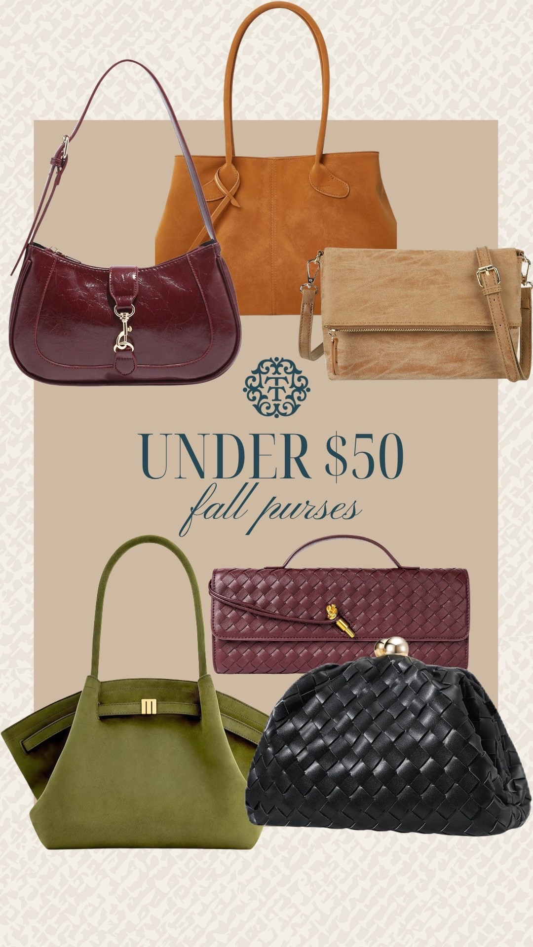 So many good fall bags for under $50! 🍂👜 We’re loving the mix of rich burgundy, cognac, olive green, woven textures, and suede-look finishes. From everyday totes to shoulder bags and clutches, these affordable finds are an easy way to bring fall color and texture into your wardrobe!
#LTKSeasonal #LTKOver40 #LTKMidsize #FallBags #FallPurses #AffordableFashion #HandbagFinds #FallAccessories #Under50 #FallFashion