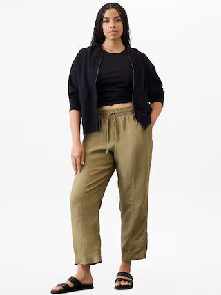 Retreat High Rise Linen Ankle Pant | Athleta