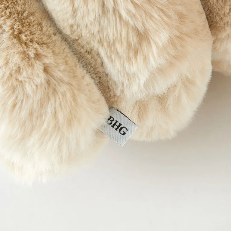Better Homes & Gardens Beige Faux Fur Decorative Pillow 22 x 22 | Walmart (US)