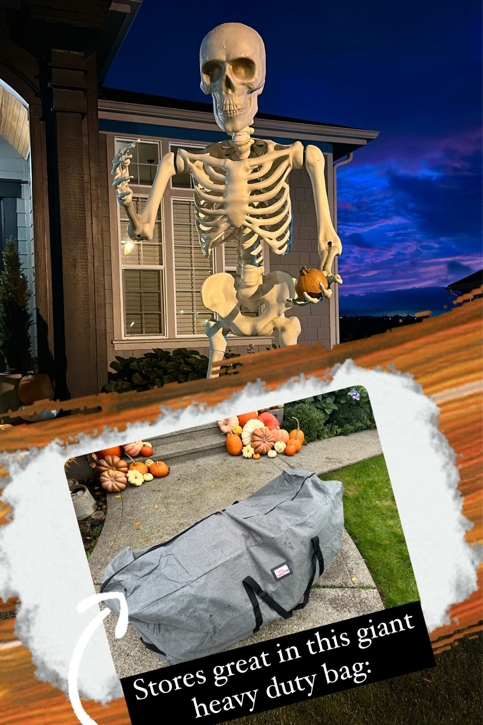 Giant skeleton storage bag. 2 day shipping. Heavy Duty. Ordered the 9ft bag. Halloween storage. On sale  

#LTKFindsUnder50 #LTKHome #LTKSaleAlert