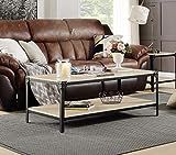 Industrial Coffee Table for Living Room, 2-Tier Tea Table with Storage Shelf TV Stand Side End Table | Amazon (US)