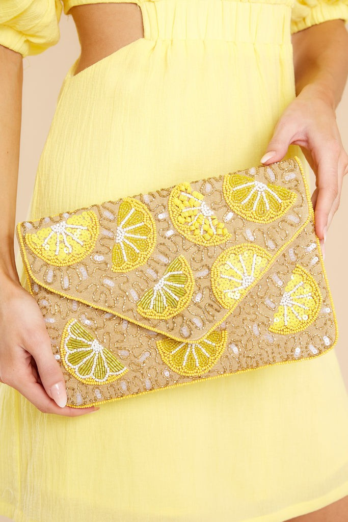 Her Main Squeeze Gold Clutch | Red Dress 