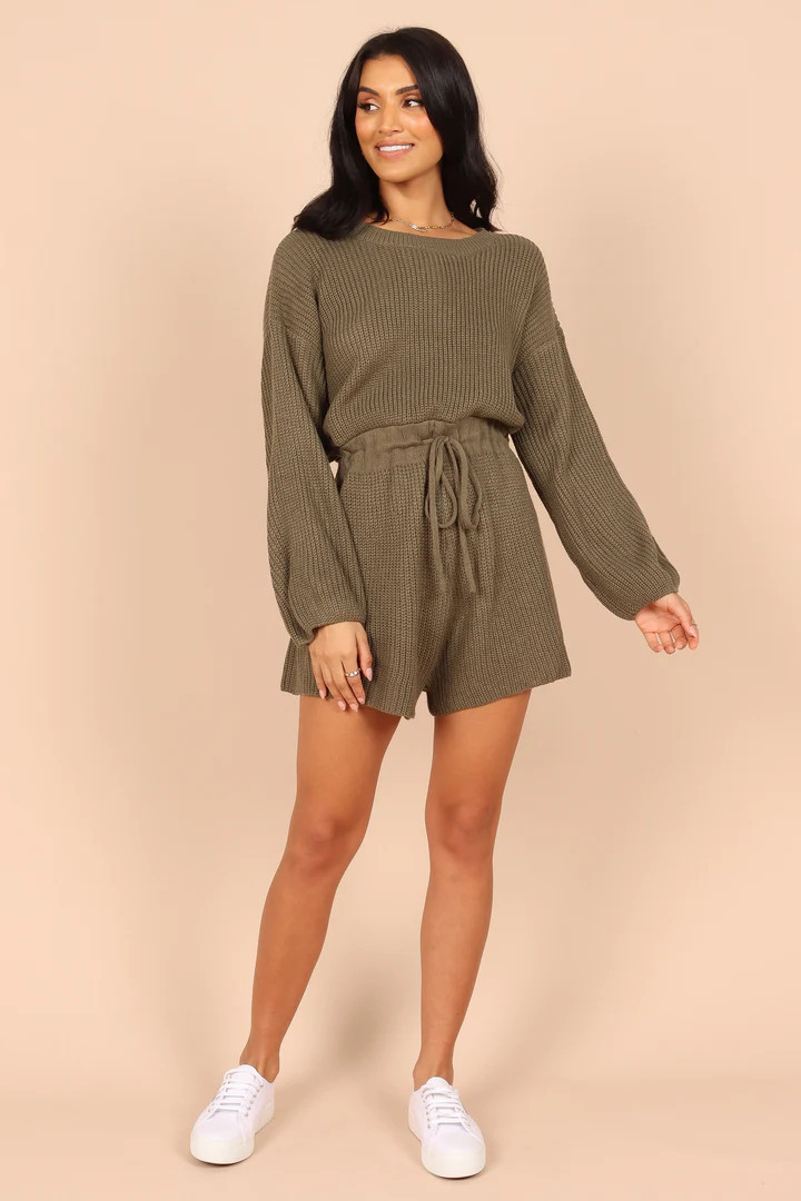 Sloane Sweater Romper - Olive | Petal & Pup (US)