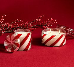 Frosted Peppermint Lidded Candle | Pottery Barn (US)
