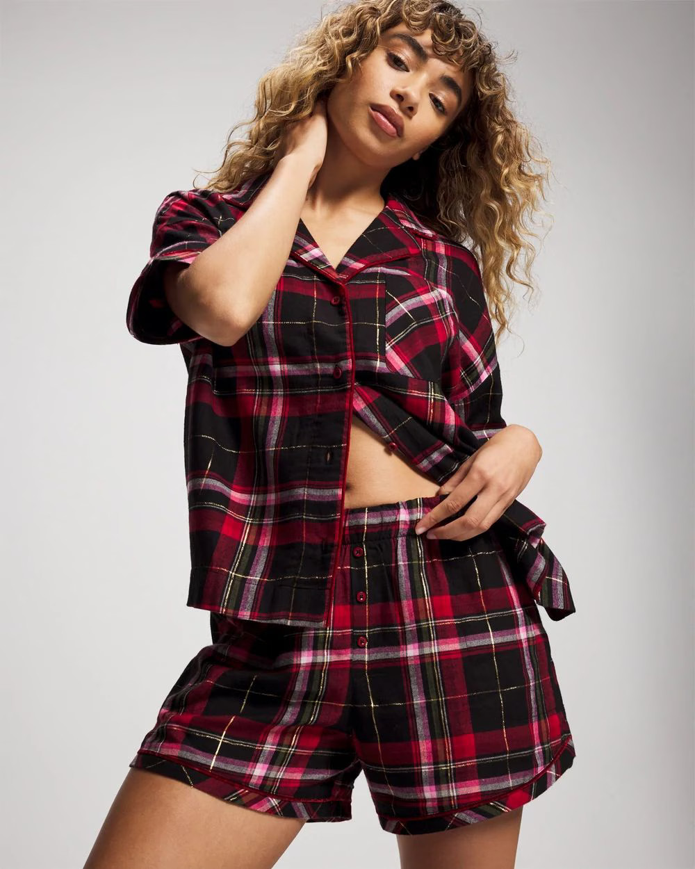 Velvet Piped Boxer Pajama Short | Soma | SOMA