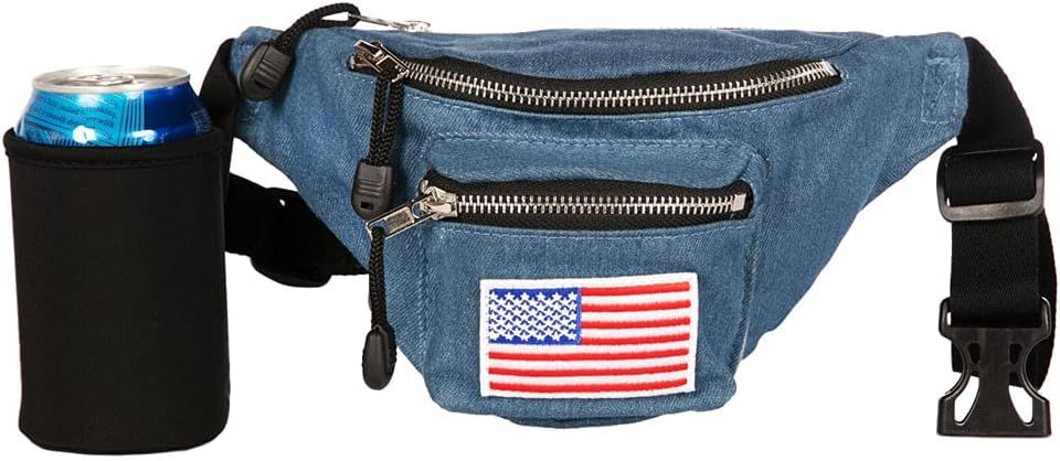 Tipsy Elves USA Patriotic Blue Jean Buckle Fanny Pack | Amazon (US)