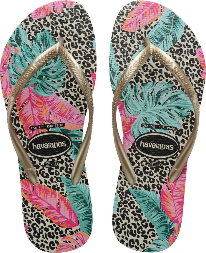 Slim Animal Floral Flip Flop | Nordstrom