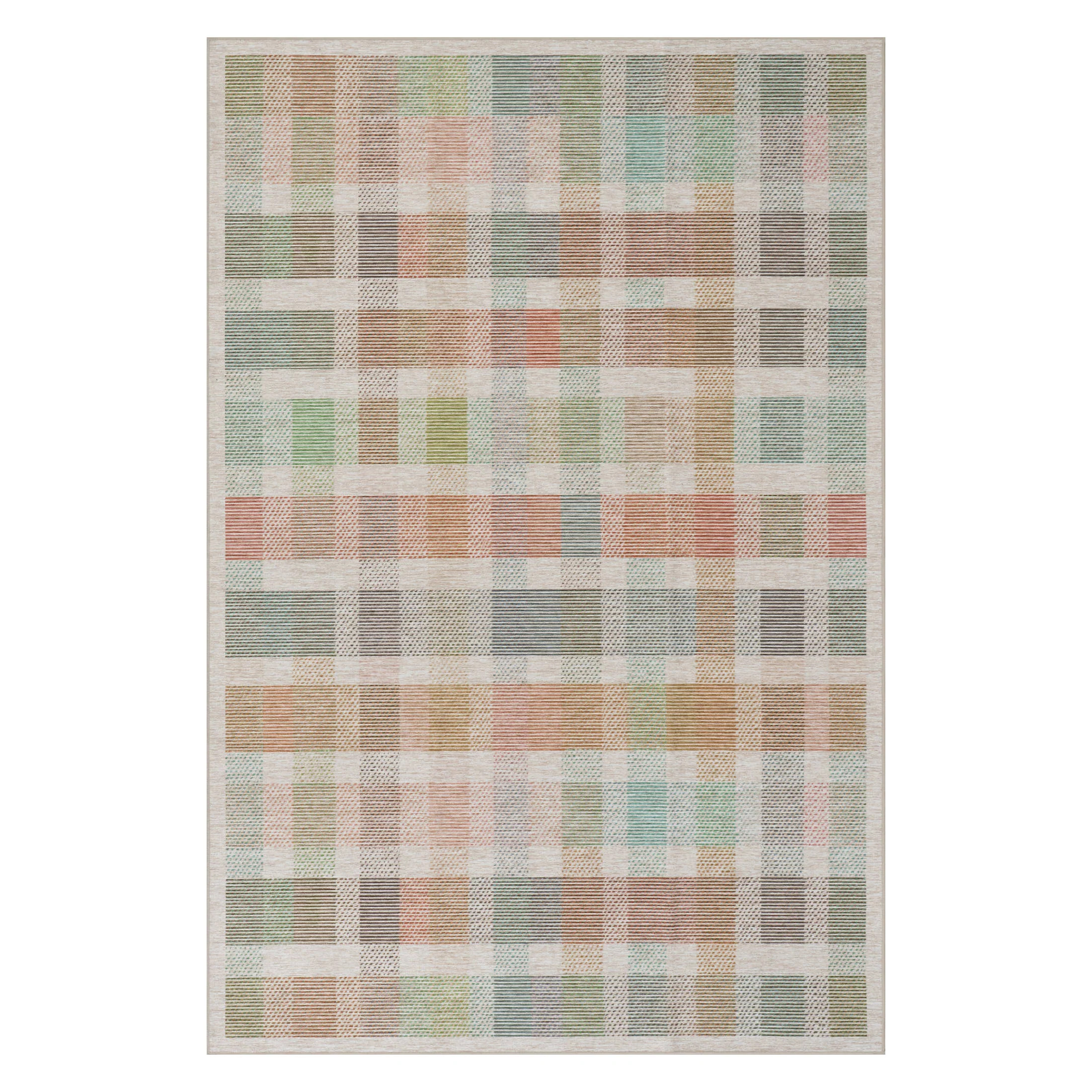 Chanan Farmhouse Plaid Machine Washable Rug | Multi | Annie Selke