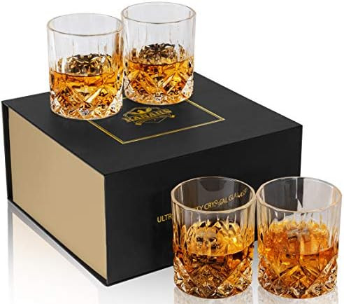 KANARS Old Fashioned Whiskey Glasses with Luxury Box - 10 Oz Rocks Barware for Scotch, Bourbon, L... | Amazon (US)
