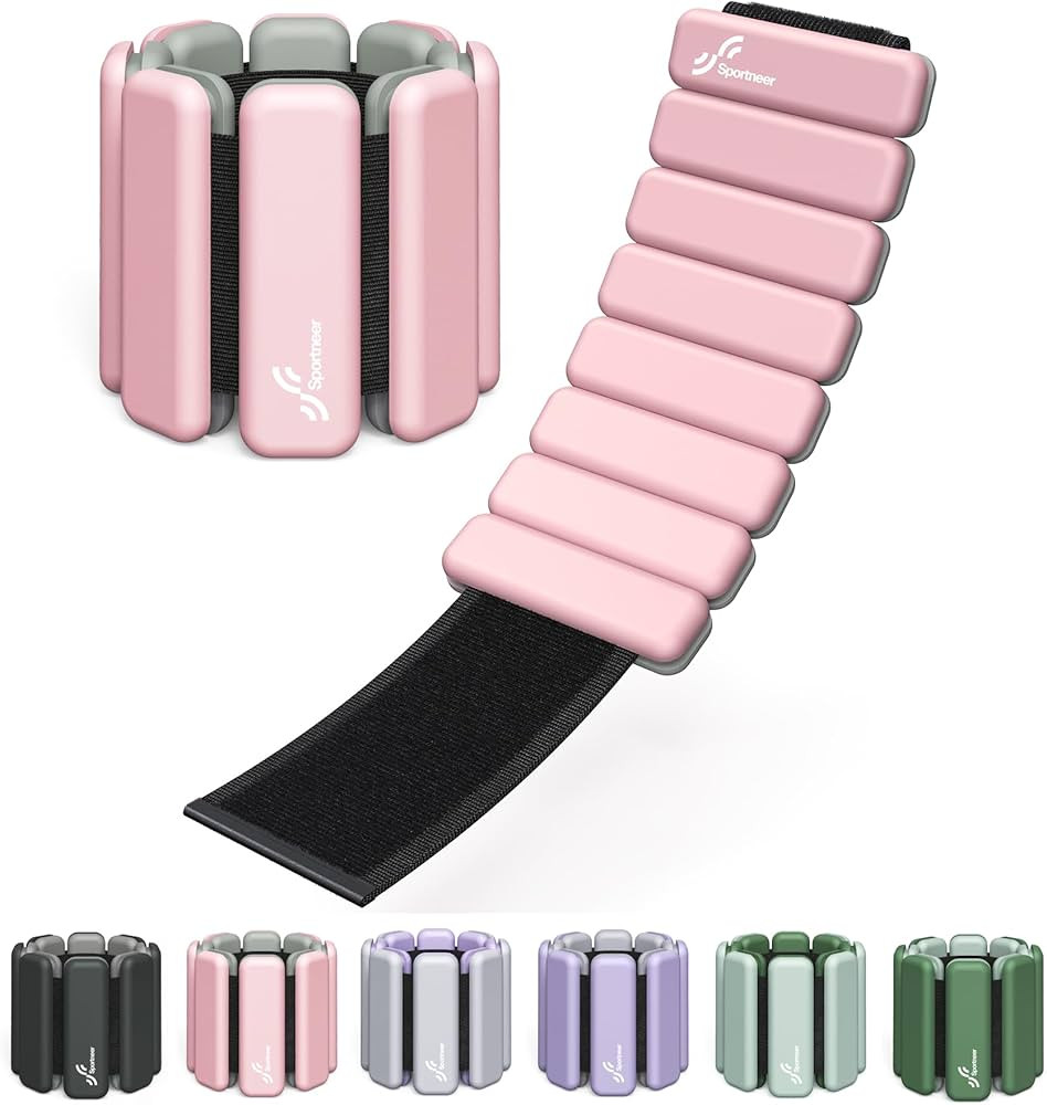 Sportneer Wrist Weights - 1 Pair (1 lb/2 lb Each) | Adjustable Wearable Weights Silicone Wrist Ba... | Amazon (US)