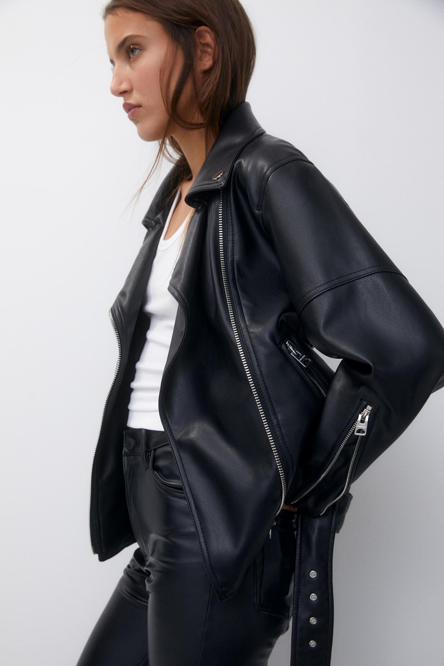 Veste style motard similicuir oversize | PULL and BEAR FR