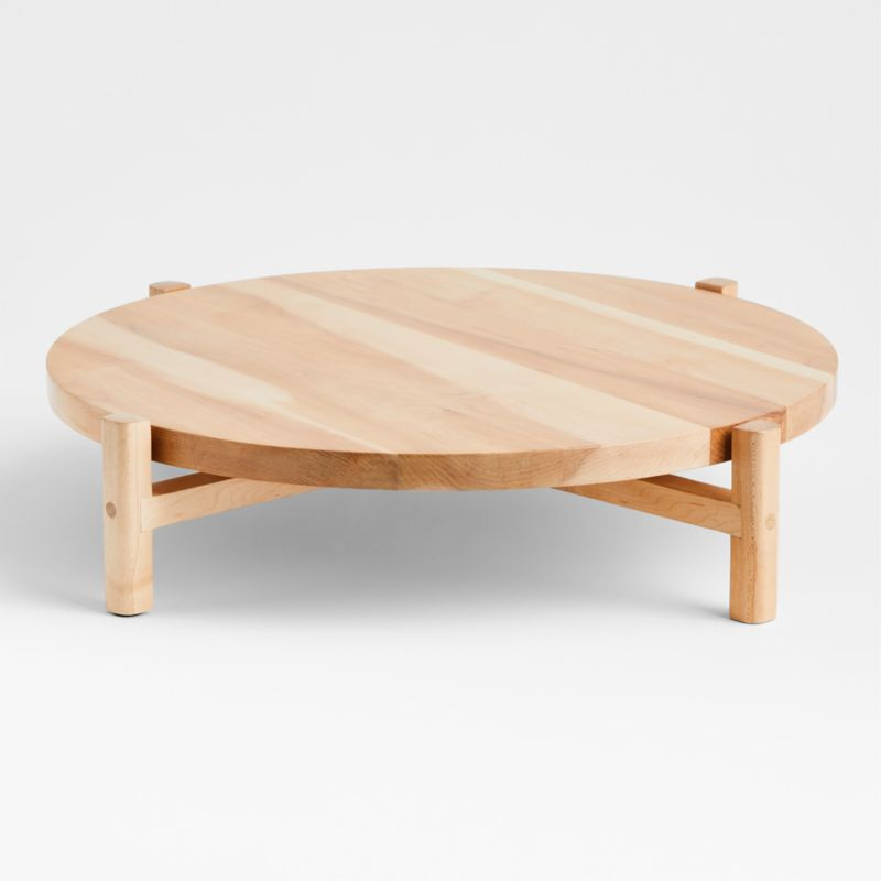 Arvo Elevated Maple Wood Lazy Susan + Reviews | Crate & Barrel | Crate & Barrel