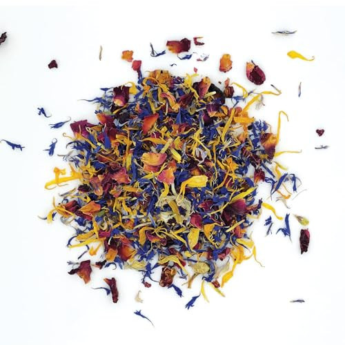 MagJo Naturals, Brilliant Flower Petal Blend (1 Ounce) Edible Dried Flowers, Cornflower, Rose Petals and Calendula, Edible Flowers for Drinks, Dried Flowers for soap Making | Amazon (US)