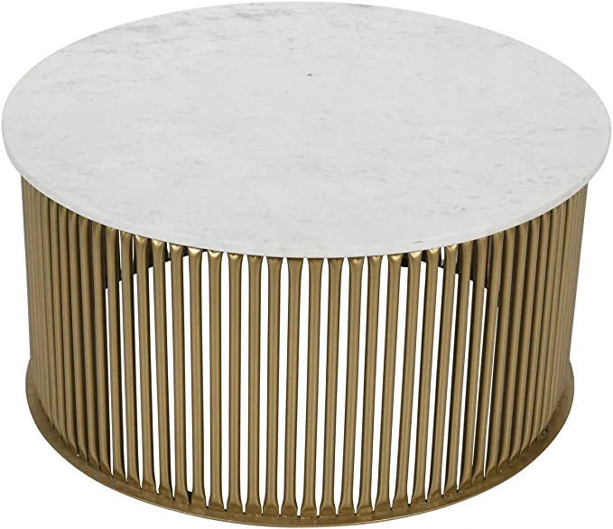 Coast to Coast Imports Bella White & Goldtone Bella Cocktail Table | Amazon (US)