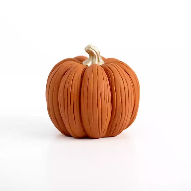 Chalky Orange and Gold Pumpkin Statue | Kirkland's Home