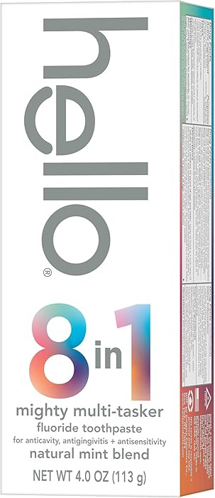 Hello Mighty Multitasker Fluoride Toothpaste, 8-in-1 Toothpaste with Minty Flavor, Anticavity, An... | Amazon (US)