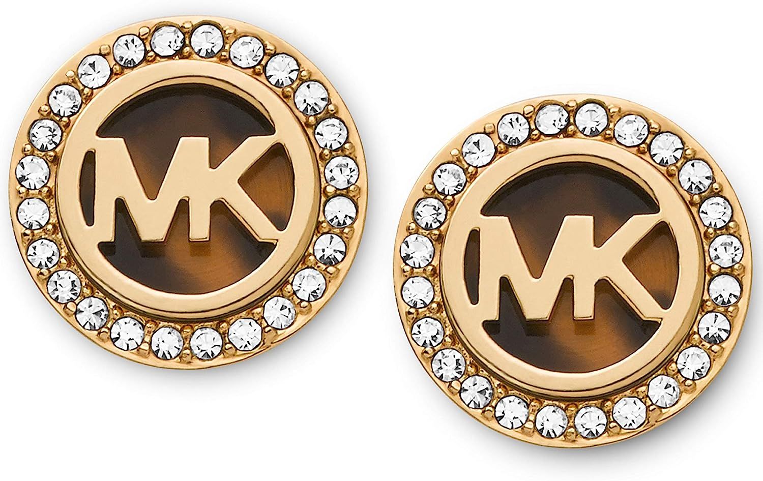 Michael Kors Stainless Steel Stud Earrings With Crystal Accents | Amazon (US)
