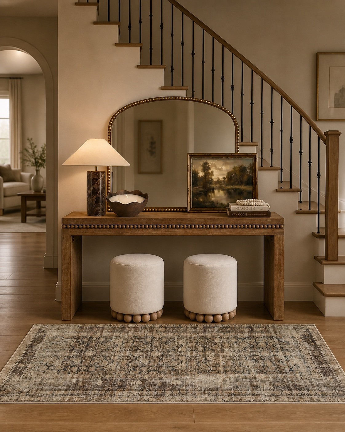 Amazon has no business making entryway decor look this expensive 🤎
Console table, mirror, lighting, stools, rug… all linked.

#LTKSaleAlert #LTKHome