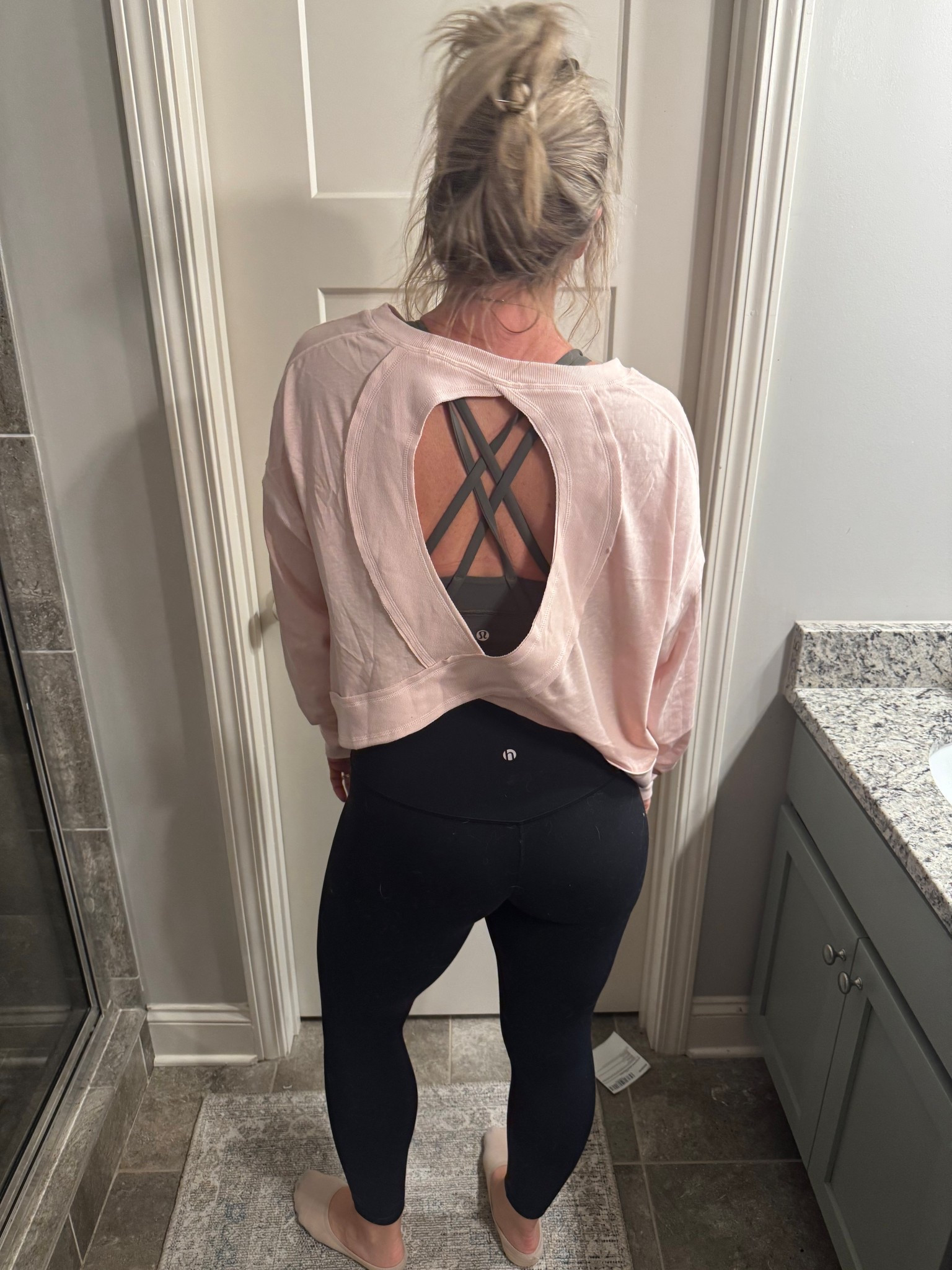 A cutie little workout top. 
Top: M
Bra: 8
Leggings: M

#LTKStyleTip #LTKActive #LTKFindsUnder50