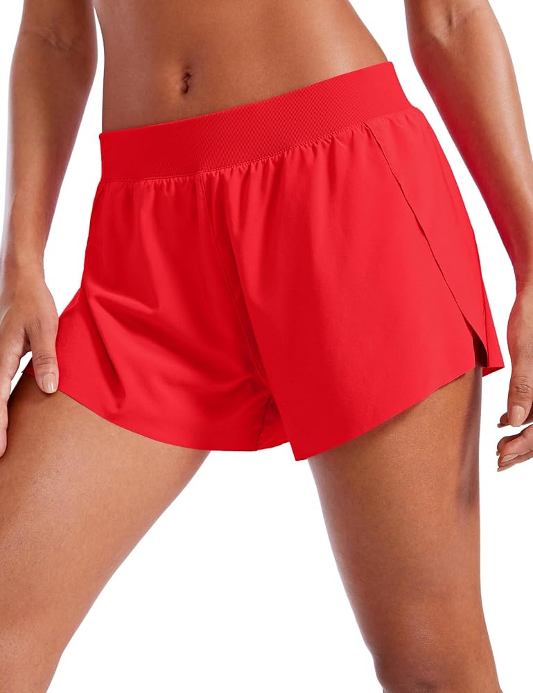 CRZ YOGA Athletic Running Shorts for Women V Split Low Waisted Lightweight Gym Workout Athletic S... | Amazon (US)