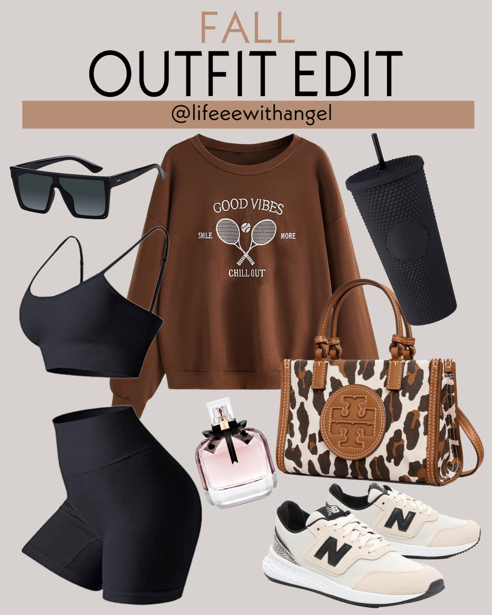 Dress for comfort with this Fall inspo outfit. I’m obsessed with this activewear set. It comes with 3 pieces and in several color options. The Tory Burch bag is 60% off and the Y S L perfume is on sale! 

#LTKfashion #LTKSale #LTKSalealert #LTKfashion #liketkit #ltkstyletip #ltkshoecrush #LTKoutfitinspo #LTKjeans #LTKfallfit #LTKfalloutfitinspo #LTKCasual #NewBalance #ToryBurch