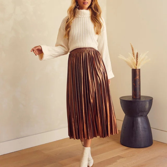 Arielle Ribbed Knit Turtleneck Crop Sweater | VICI